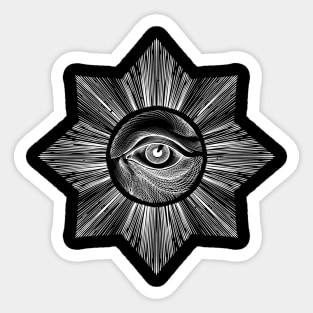 sacred eye white Sticker